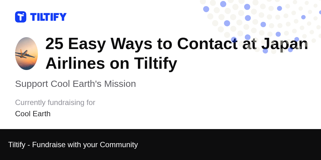 Tiltify - Support Cool Earth's Mission