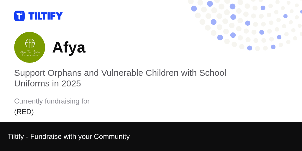 Tiltify - Support Orphans and Vulnerable Children with School Uniforms ...