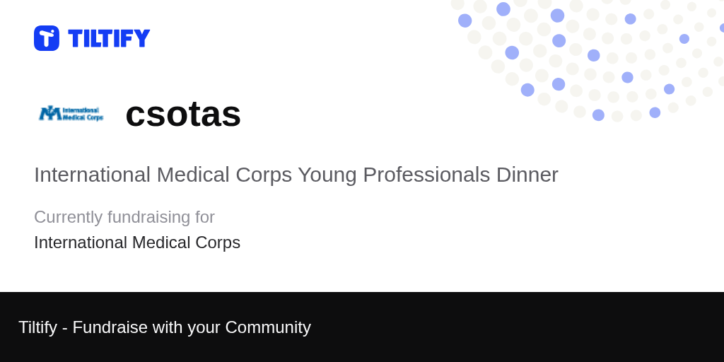 Tiltify International Medical Corps Young Professionals Dinner