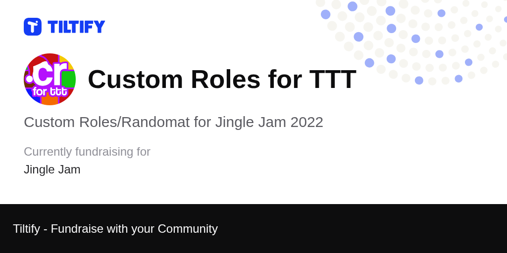 Tiltify - Custom Roles/Randomat for Jingle Jam 2022