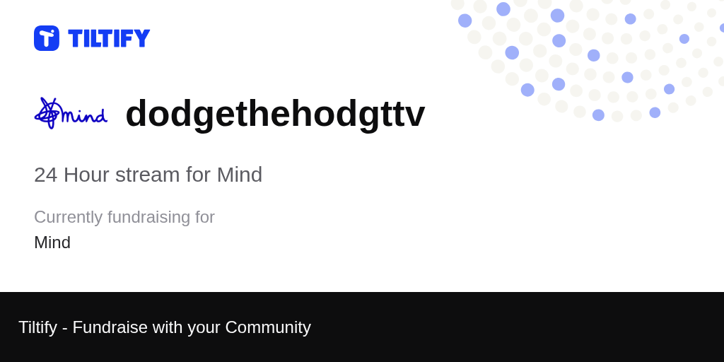 Tiltify - 24 Hour stream for Mind