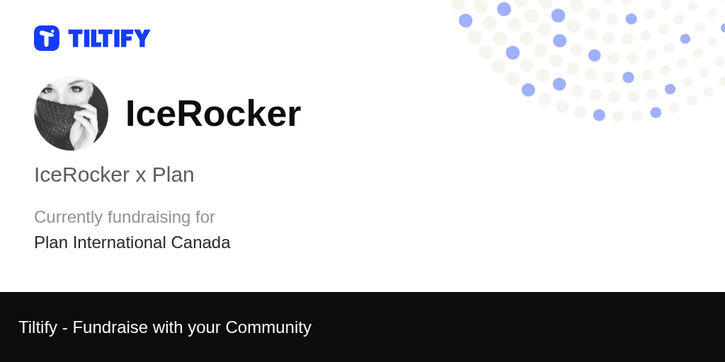 Tiltify - IceRocker x Plan