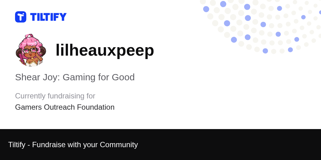 Tiltify Shear Joy Gaming for Good