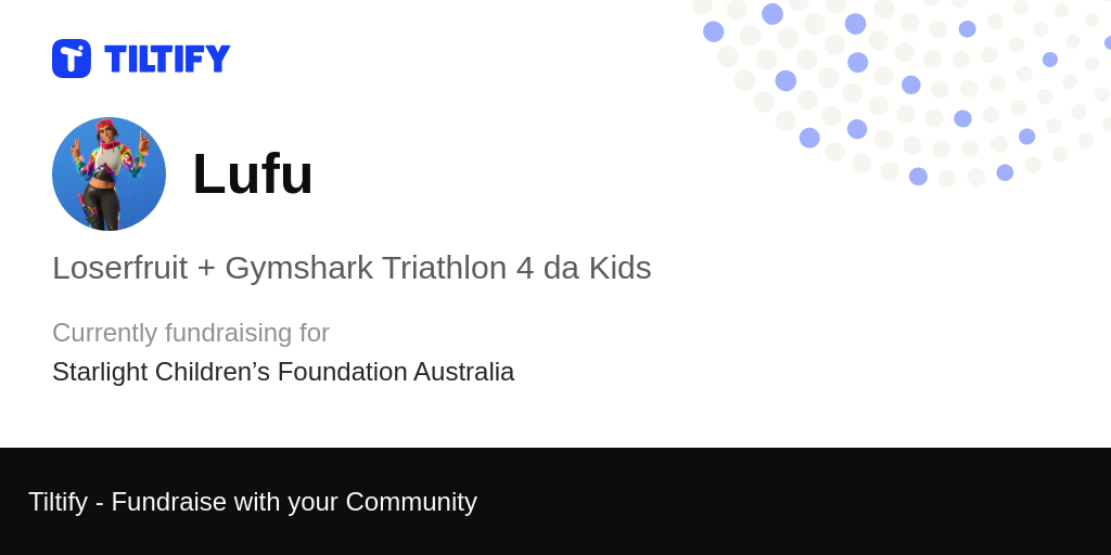 tiltify-loserfruit-gymshark-triathlon-4-da-kids