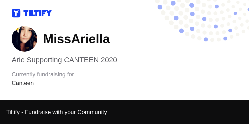 Tiltify Arie Supporting CANTEEN 2020