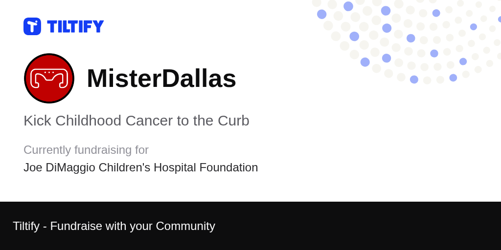 Tiltify Kick Childhood Cancer to the Curb