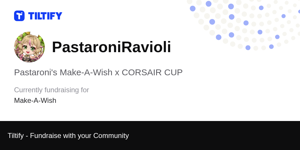 Tiltify Pastaroni's MakeAWish x CORSAIR CUP