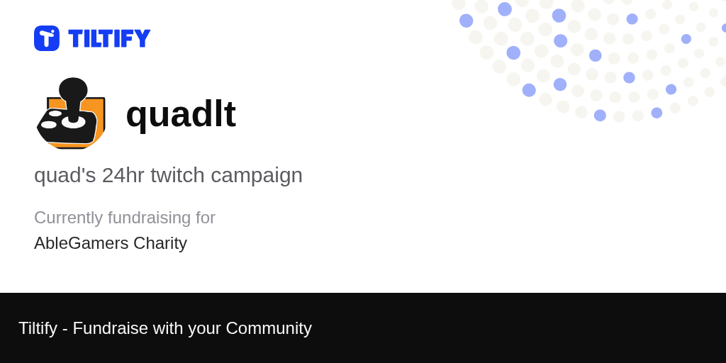 Tiltify quad's 24hr twitch campaign