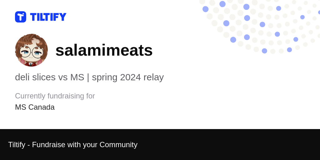 Tiltify deli slices vs MS spring 2024 relay