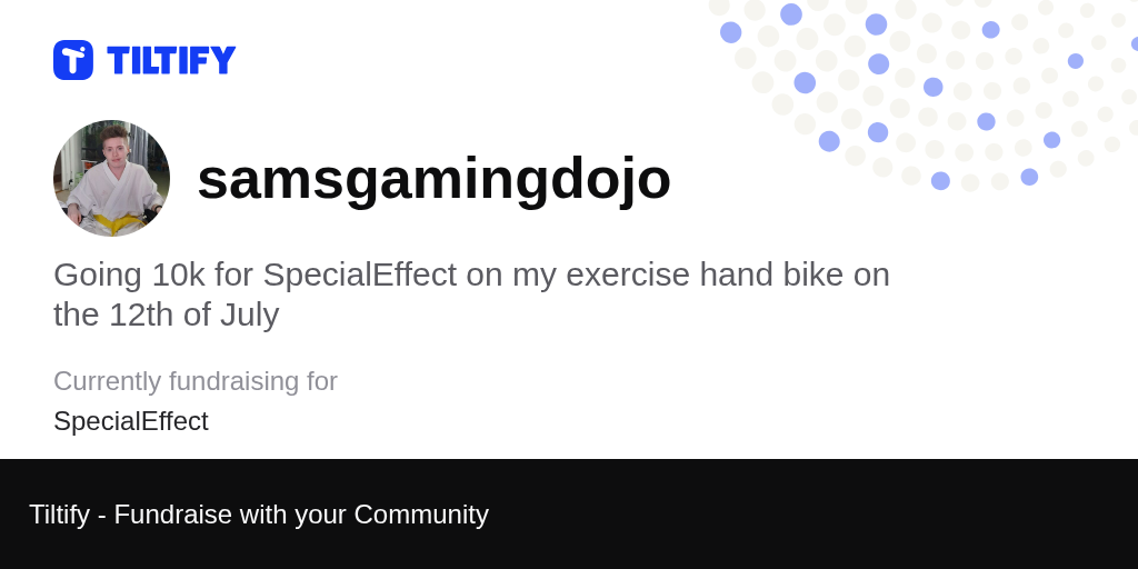 Tiltify - Going 10k for SpecialEffect on my exercise hand bike on the ...