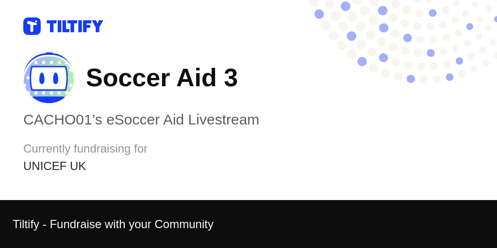 Tiltify CACHO01 s eSoccer Aid Livestream