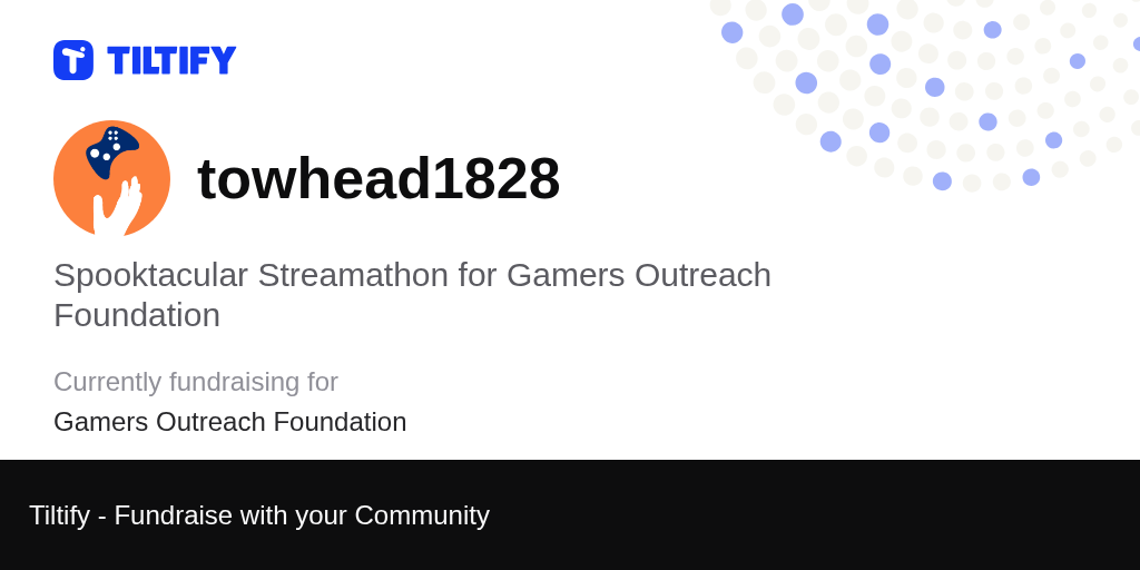 Tiltify - Spooktacular Streamathon for Gamers Outreach Foundation