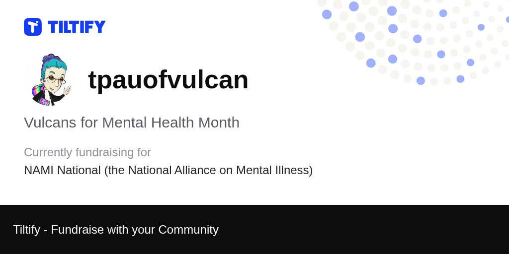 Tiltify Vulcans for Mental Health Month