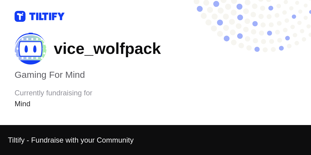 Tiltify - Gaming For Mind