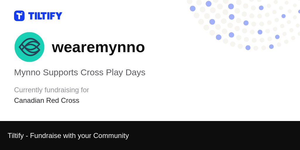 Tiltify - Mynno Supports Cross Play Days