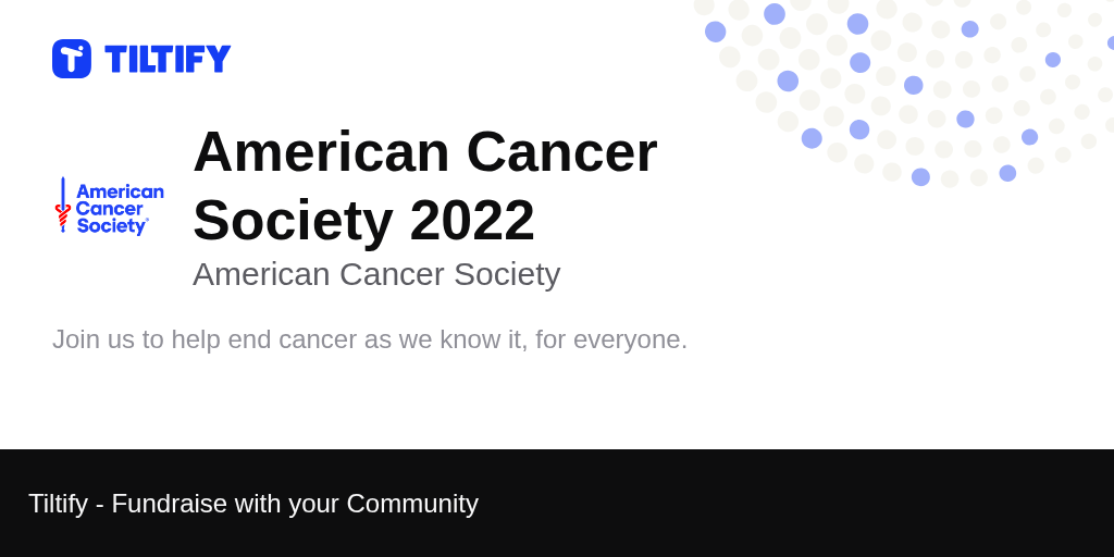 Tiltify American Cancer Society 2022