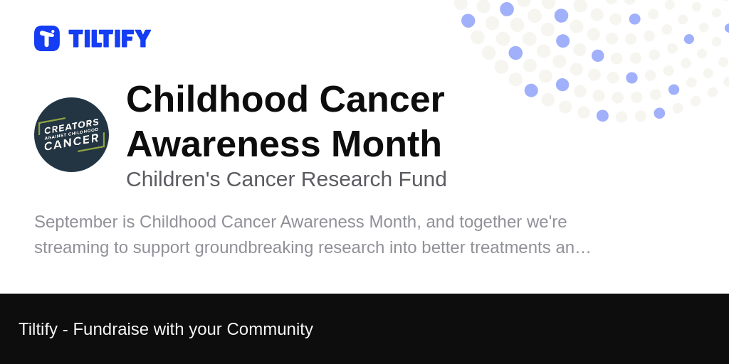 September is Childhood Cancer Awareness Month - Community Cancer Fund