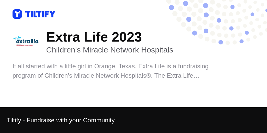 Extra Life gaming fundraiser for the Children's Miracle Network