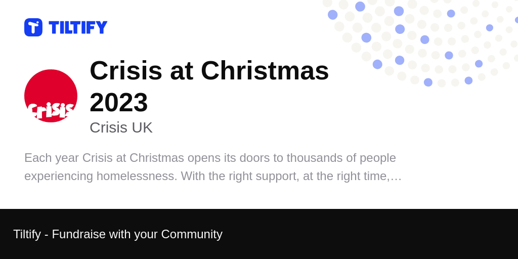 Tiltify Crisis at Christmas 2023