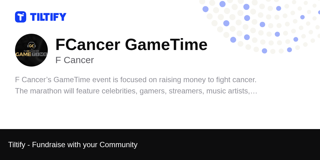 Tiltify FCancer GameTime