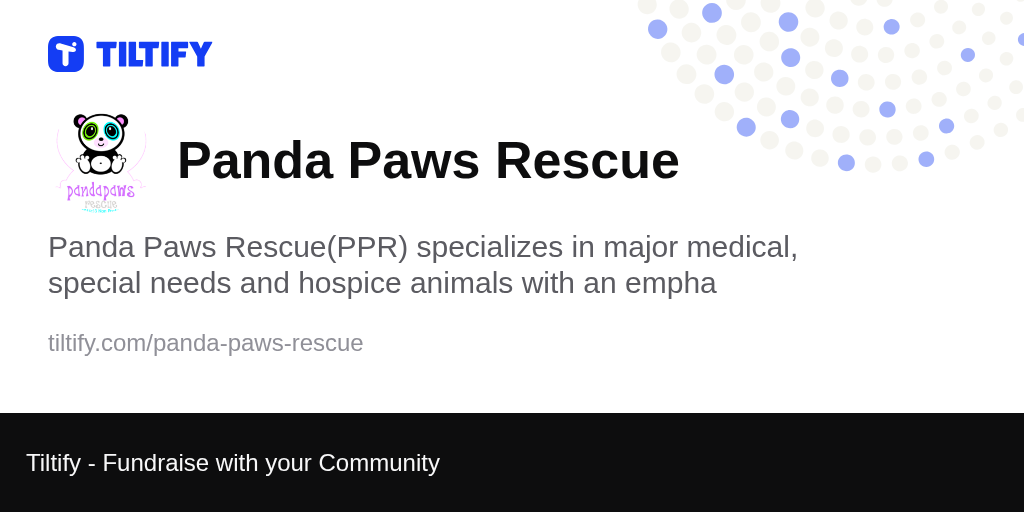 Tiltify - Panda Paws Rescue