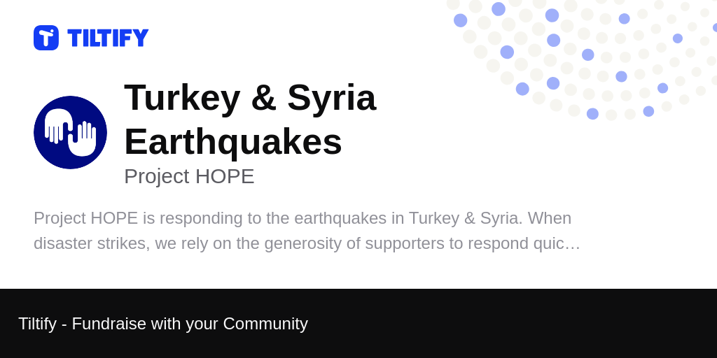 Tiltify - Turkey-Syria Earthquake Relief