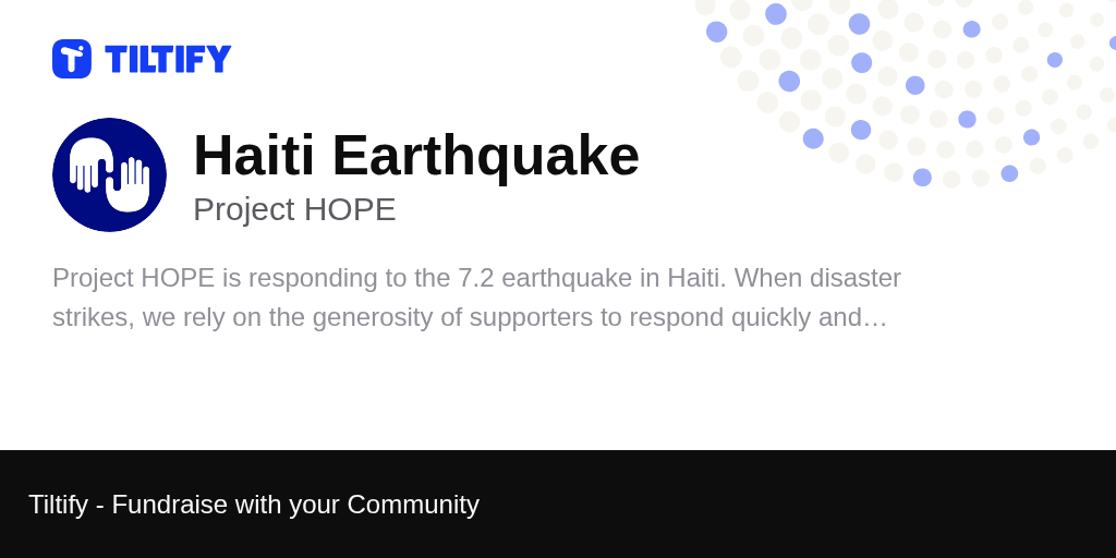Tiltify Haiti Earthquake