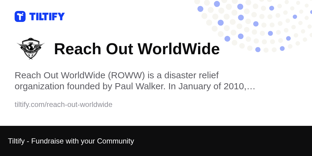 Tiltify Reach Out Worldwide