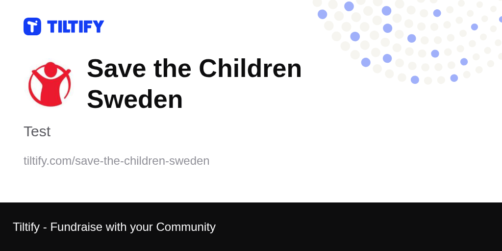 Tiltify - Save the Children Sweden