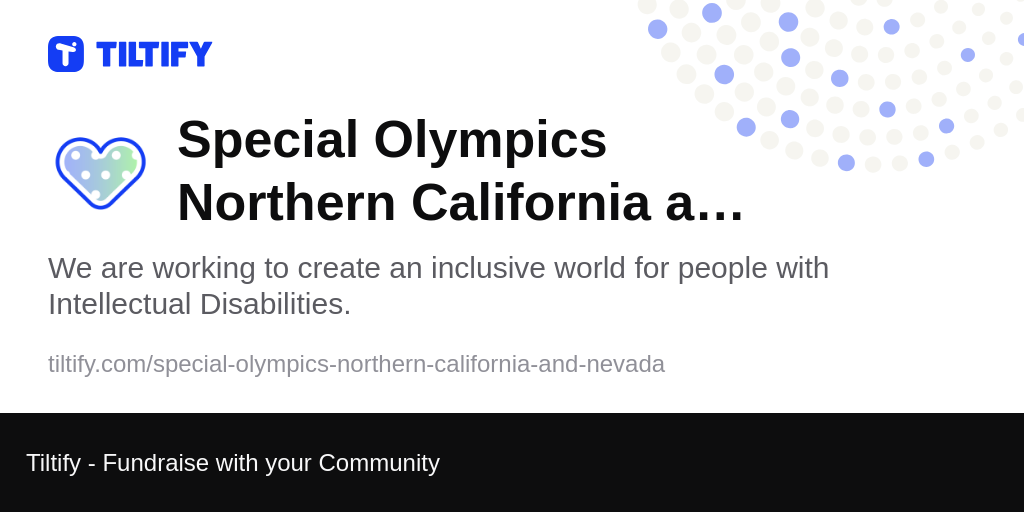 Tiltify Special Olympics Northern California and Nevada