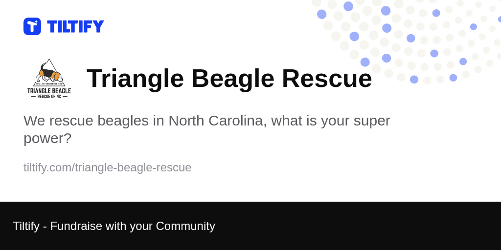 Tiltify - Triangle Beagle Rescue