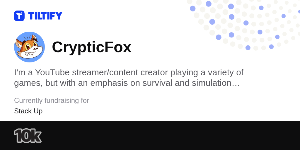 CrypticFox on Tiltify
