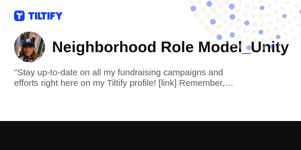 Neighborhood Role Model_Unity on Tiltify